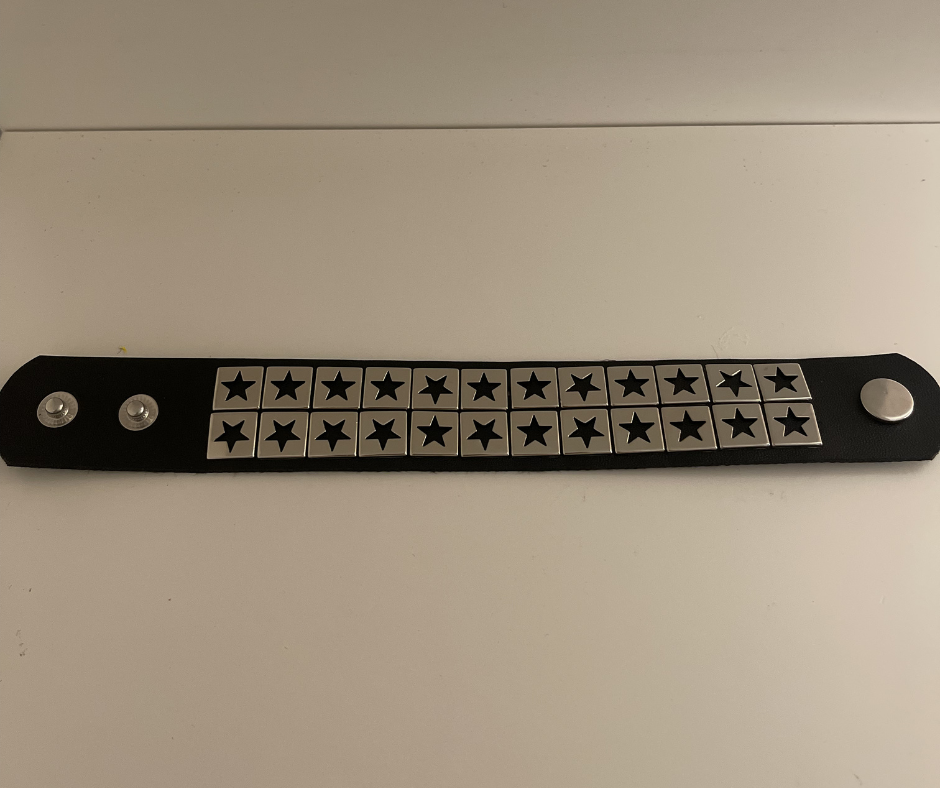 DOUBLE STUDDED LEATHER BRACELET