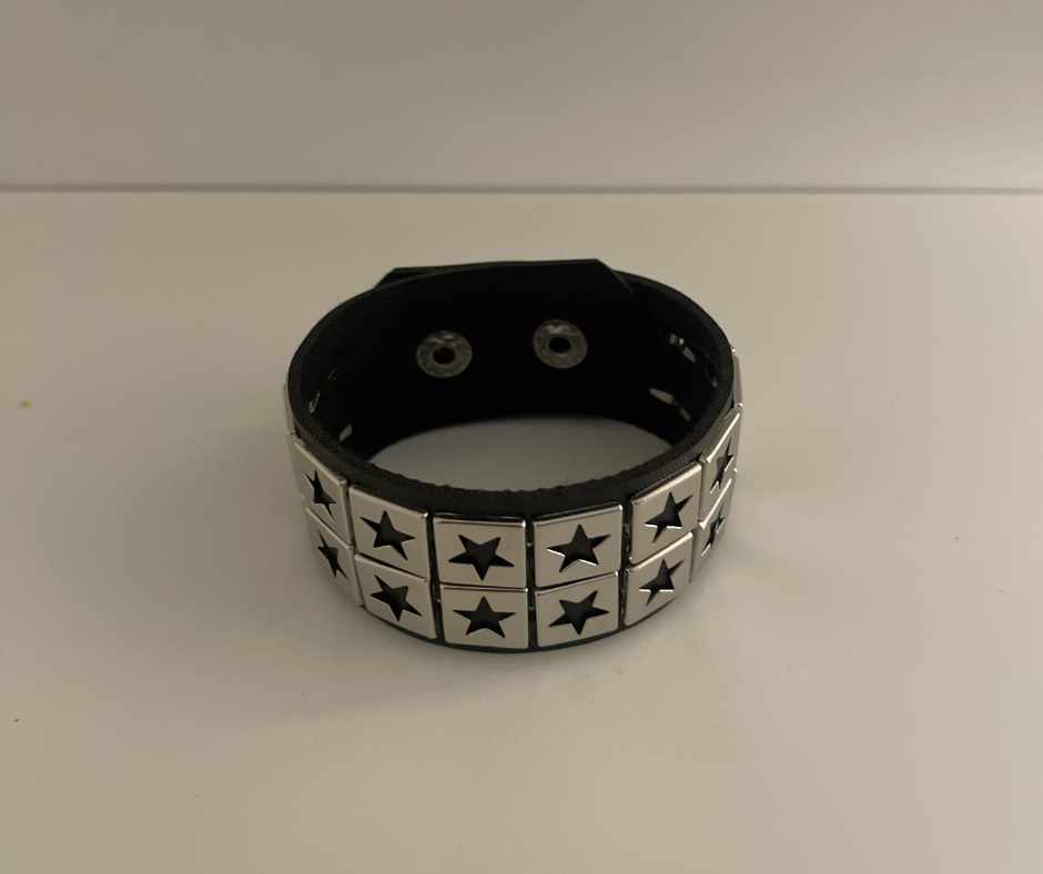 DOUBLE STUDDED LEATHER BRACELET