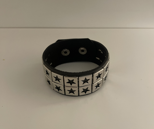 DOUBLE STUDDED LEATHER BRACELET