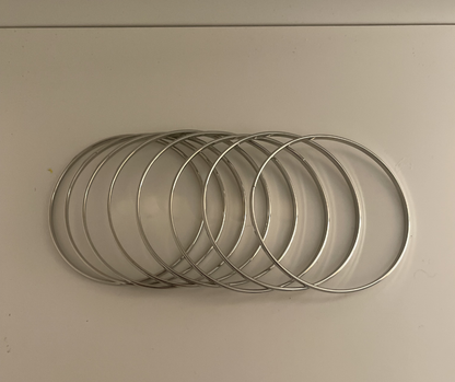 SILVER 8PC BANGLES SET