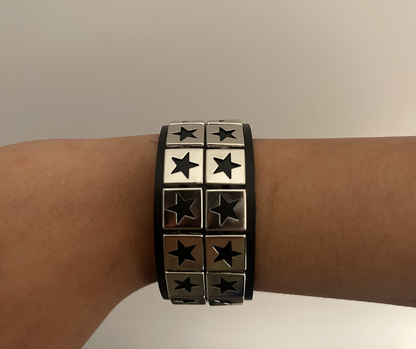 DOUBLE STUDDED LEATHER BRACELET
