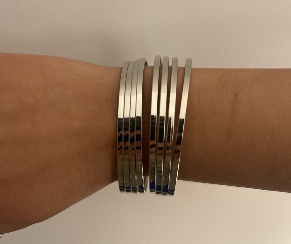 SILVER 8PC BANGLES SET