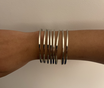 SILVER 8PC BANGLES SET