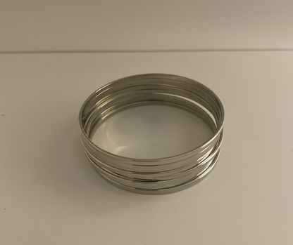SILVER 8PC BANGLES SET