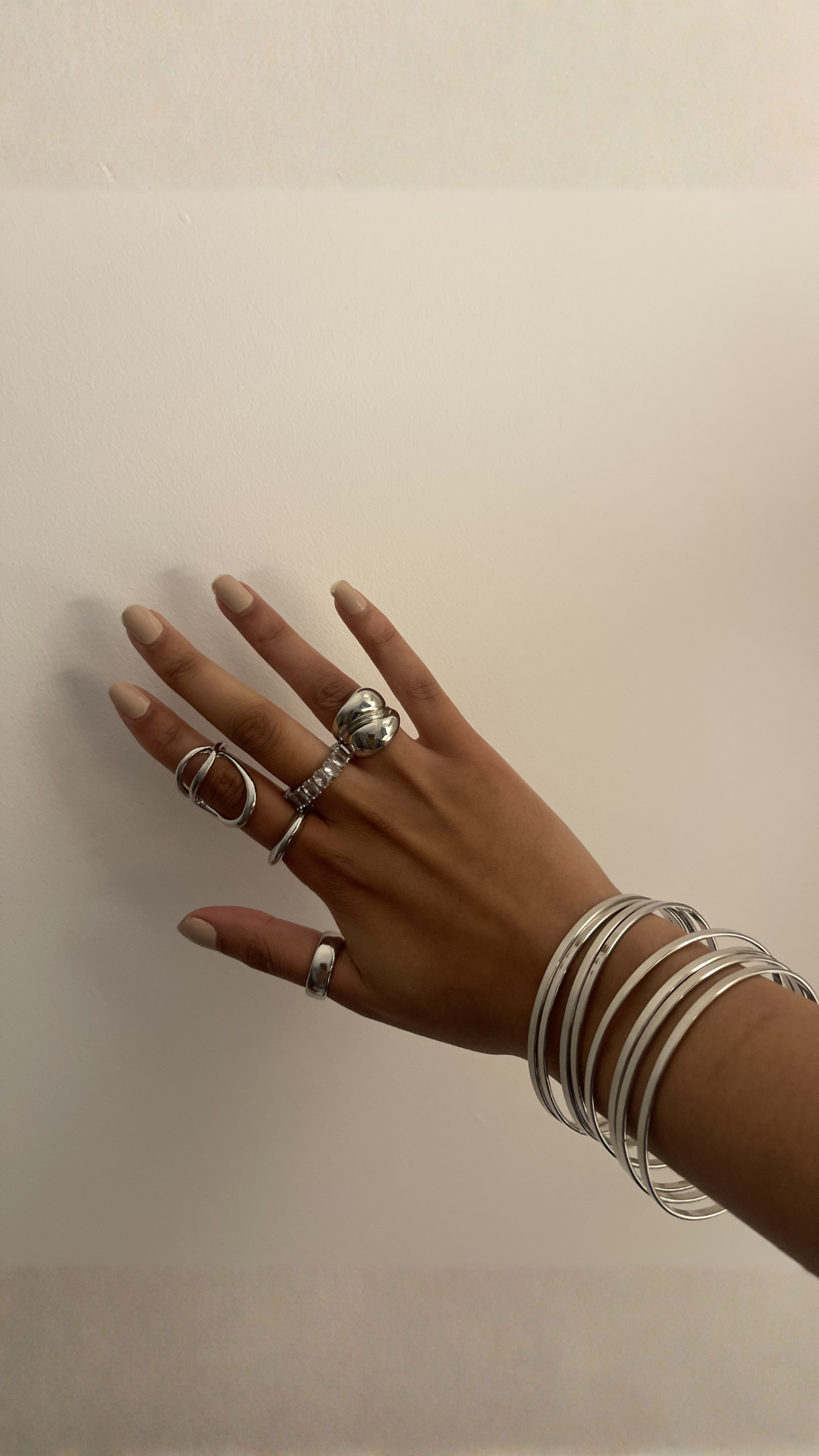 SILVER 8PC BANGLES SET